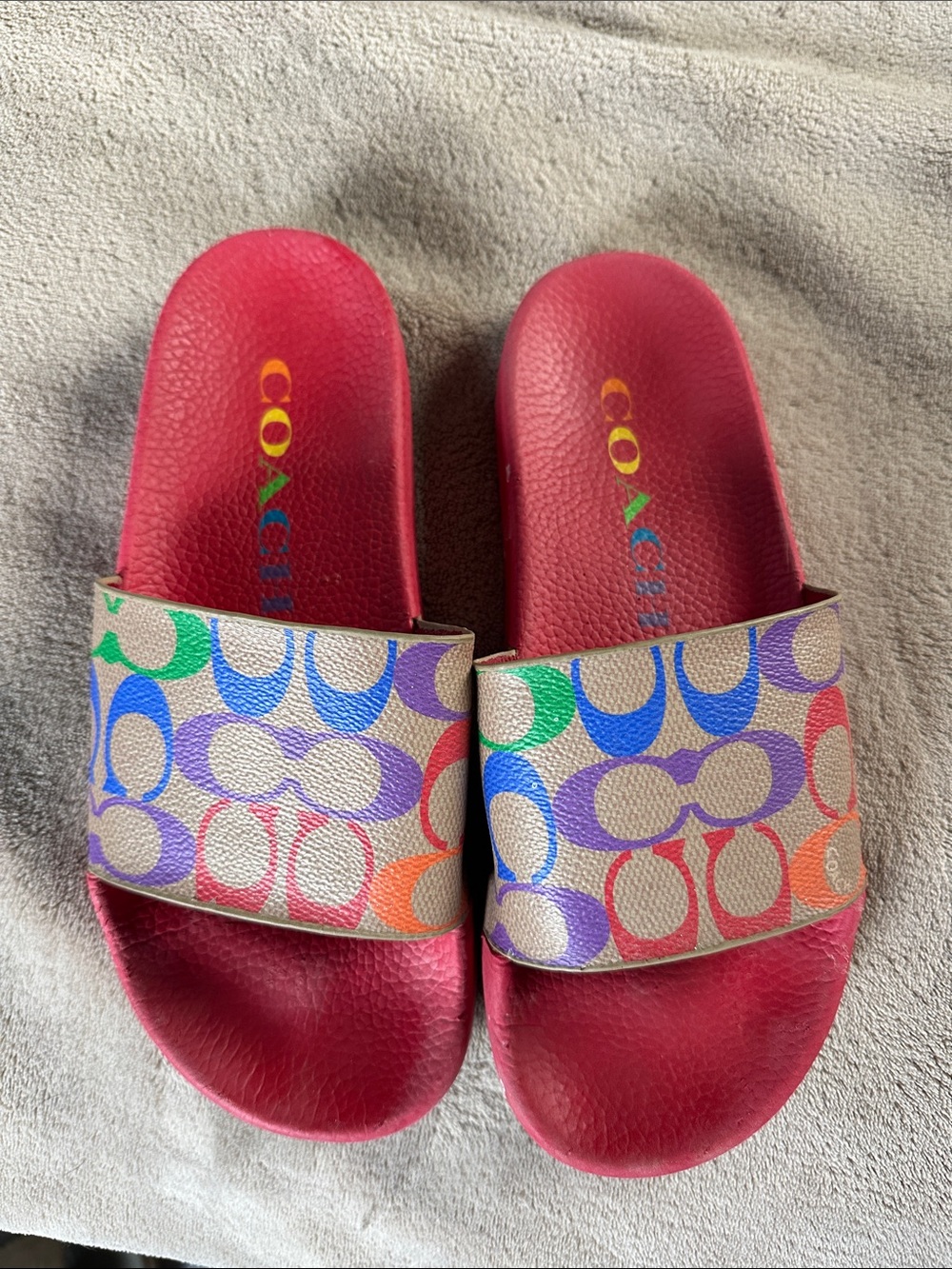 Coach Multicolor Signature Slide Sandals